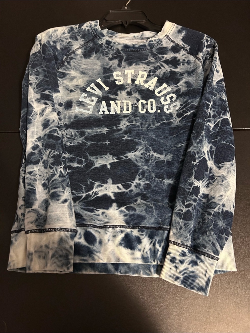 Levi's Navy and White Tie-Dye Crewneck Sweatshirt